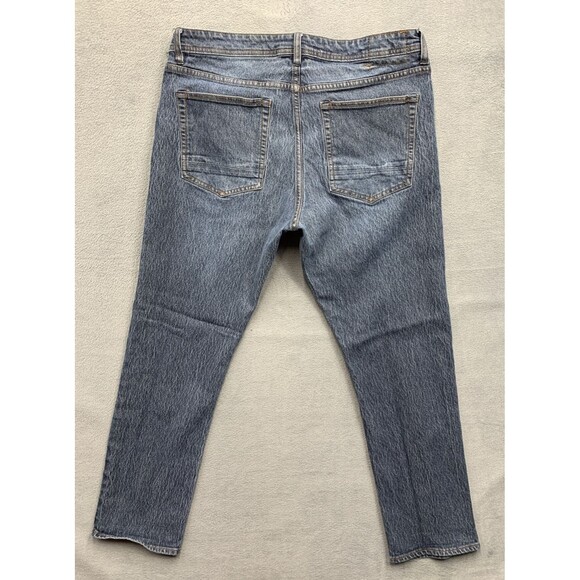 MBX Denim Jeans Men's Size 36X30 Slim Stretch Blue Distressed Dadcore Well Loved - Picture 3 of 16